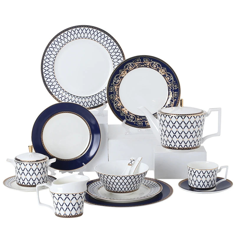 Lamp Post full dinnerware set with plates, bowls, and cups, ideal for complete kitchen tableware and gift purposes.