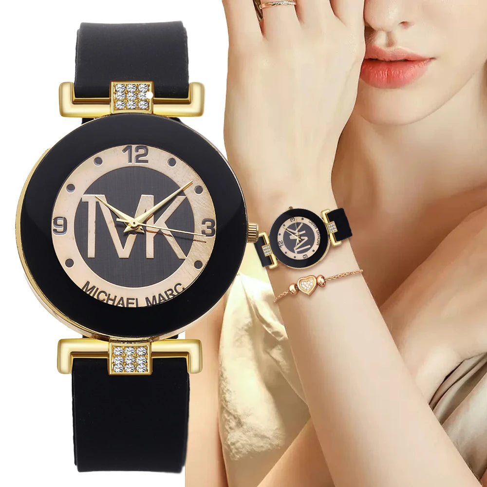 White Lamp Post women's fashion watch with a sleek, simple luxury design and elegant round dial for ladies.