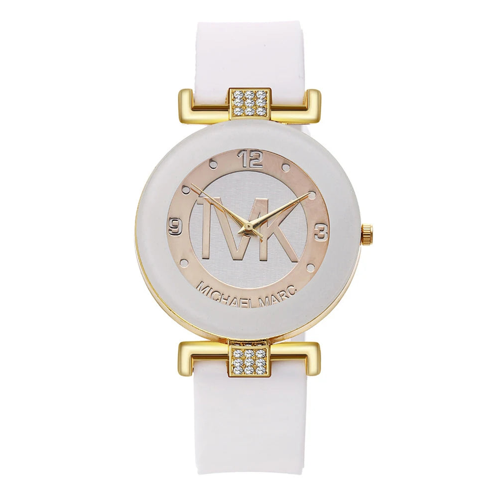 Lamp Post women's fashion watch with a sleek white face and simple luxury design, ideal for stylish ladies.