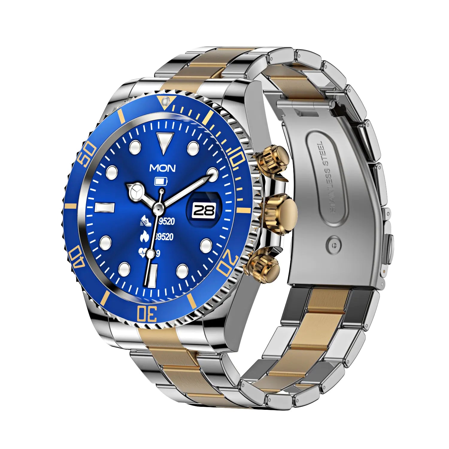 Black Pro Men Smart Watch by Lamp Post featuring a sleek digital display and modern watch band.