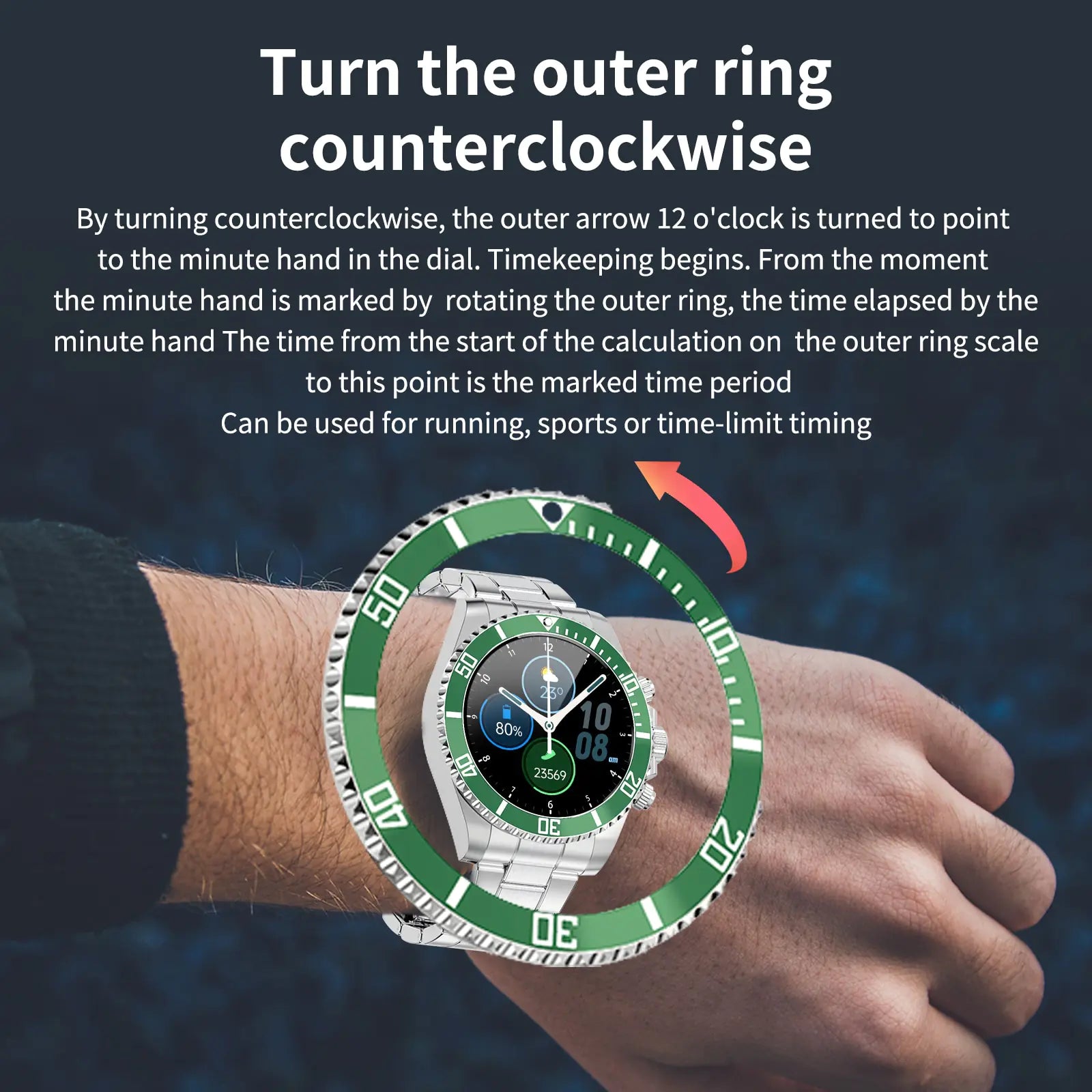 Black Pro Men Smart Watch by Lamp Post featuring a sleek digital display and fitness tracking capabilities.