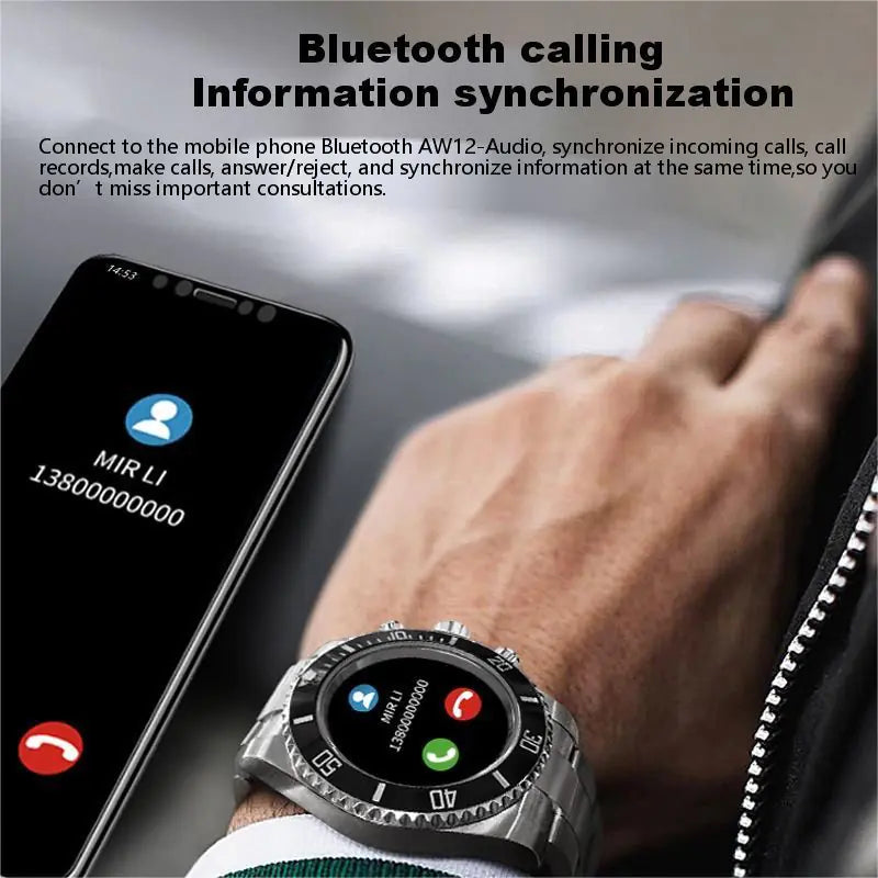 Black Pro Men Smart Watch by Lamp Post featuring a sleek digital display and fitness tracking on a modern watch face.