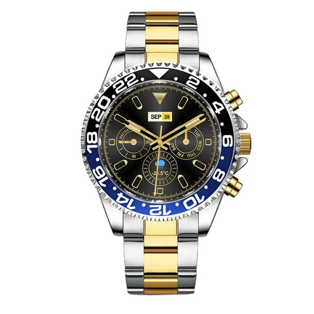 Black Pro Men Smart Watch by Lamp Post featuring a sleek digital display and fitness tracking on a modern watch face.