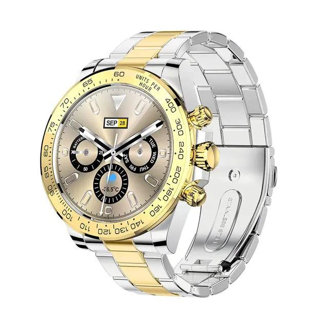 Black Pro Men Smart Watch by Lamp Post featuring a sleek digital display and fitness tracking capabilities.