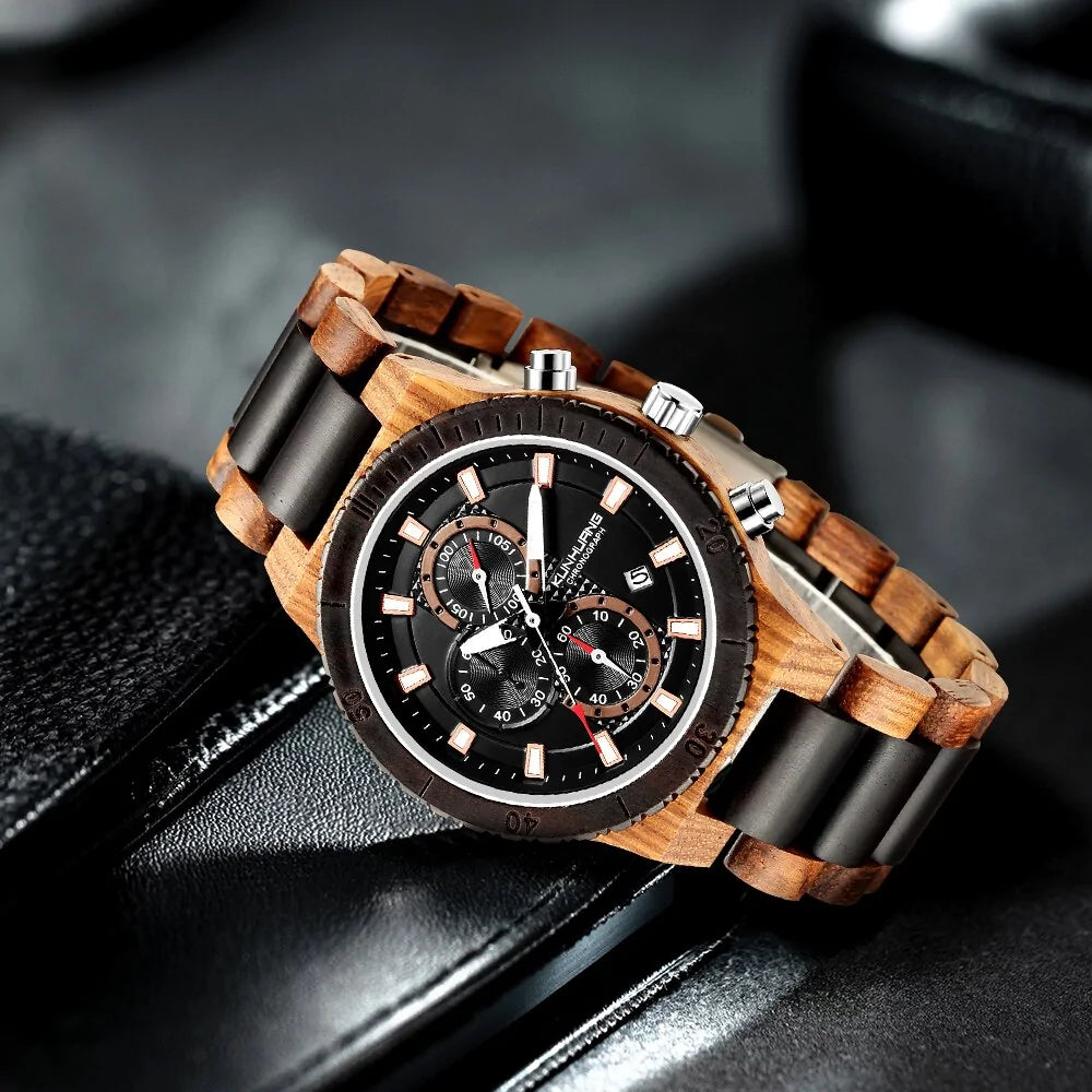 Bronze men's quartz watch from Lamp Post with a sleek round face and classic design, measuring 4.8 x 2.4 x 3 cm.
