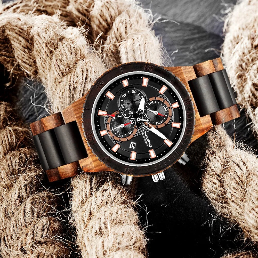 Men's bronze quartz watch by Lamp Post with a sleek dial and classic design, displayed on a white background.