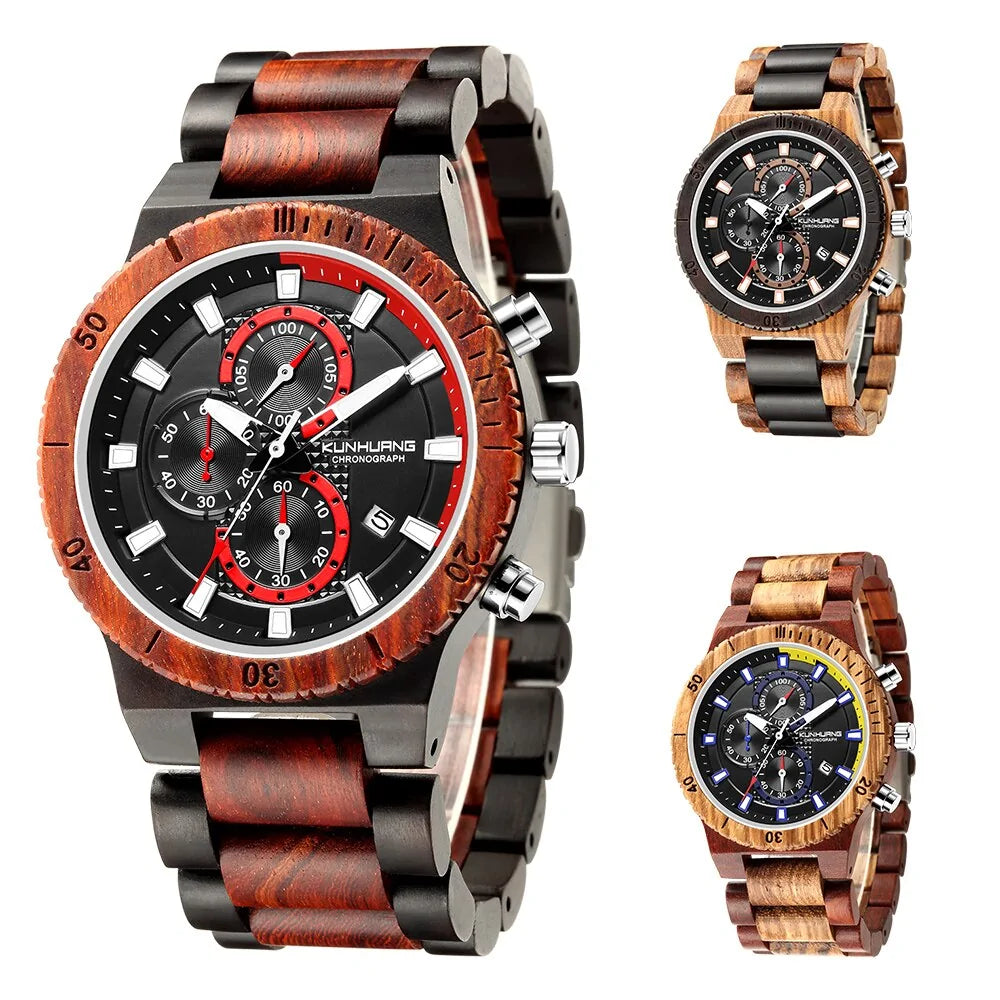 Bronze men's quartz watch by Lamp Post with a sleek round face and classic design, displayed on a white background.
