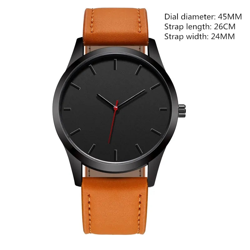 Brown large dial military quartz men's watch by Lamp Post, featuring a rugged design and clear time display.