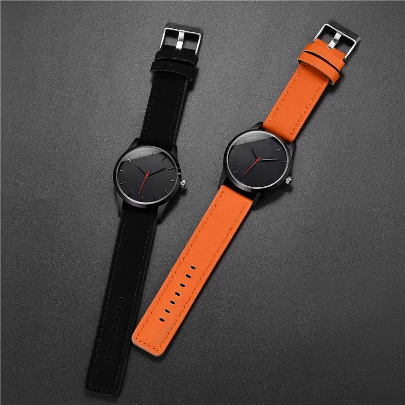 Lamp Post large dial military men's quartz watch with brown strap and bold display, suitable for rugged, everyday wear.