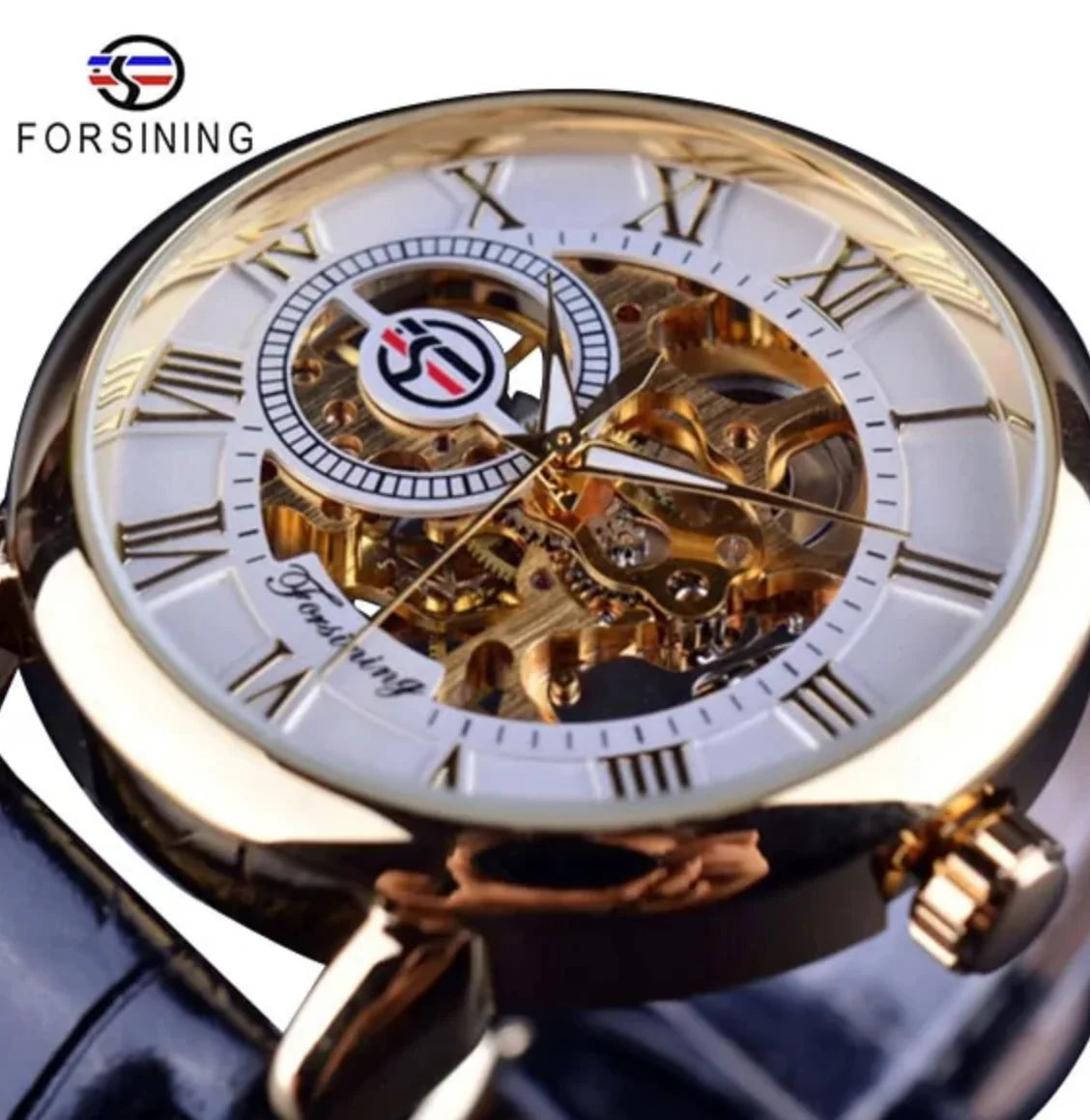 Luxury men's Lamp Post watch with a brown strap and classic design, under $2000, premium quality timepiece.