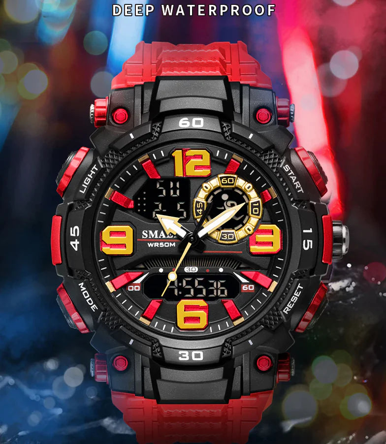 Digital military men's watch by Lamp Post featuring sport-style design, outdoor G wristwatch, male digital stopwatch, rugged and functional.
