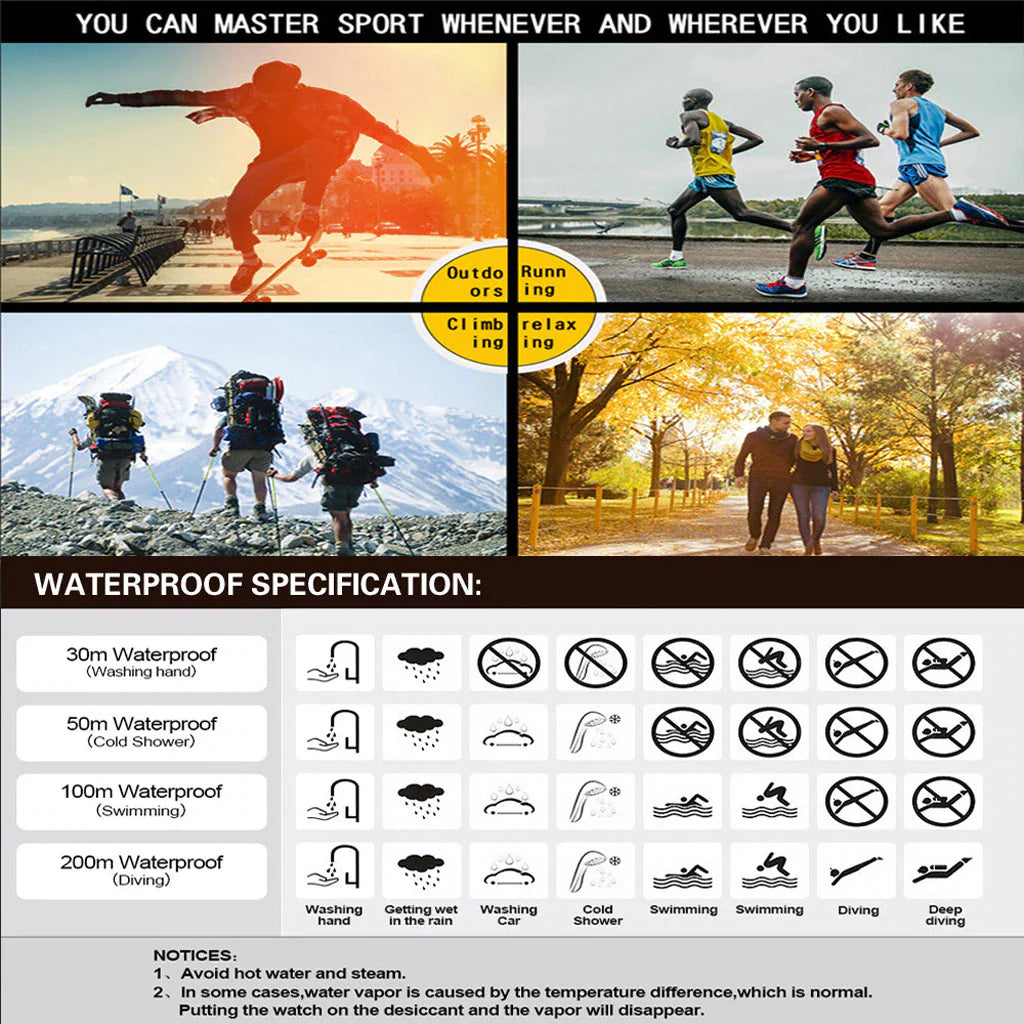 Waterproof digital sports watch by Lamp Post with military tactical design, LED backlight, and durable wristband for men.