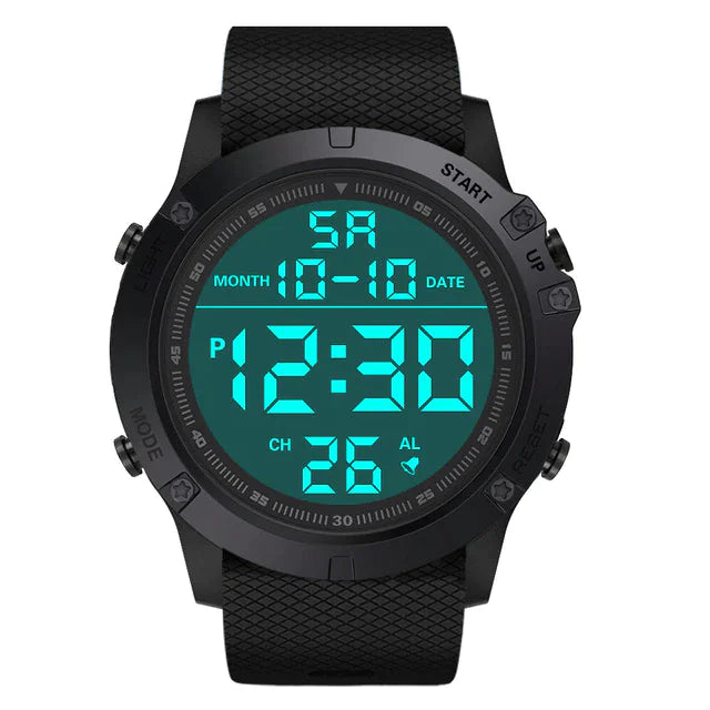 Lamp Post waterproof digital sports watch for men with military tactical design, LED backlight, and durable wristwatch features.