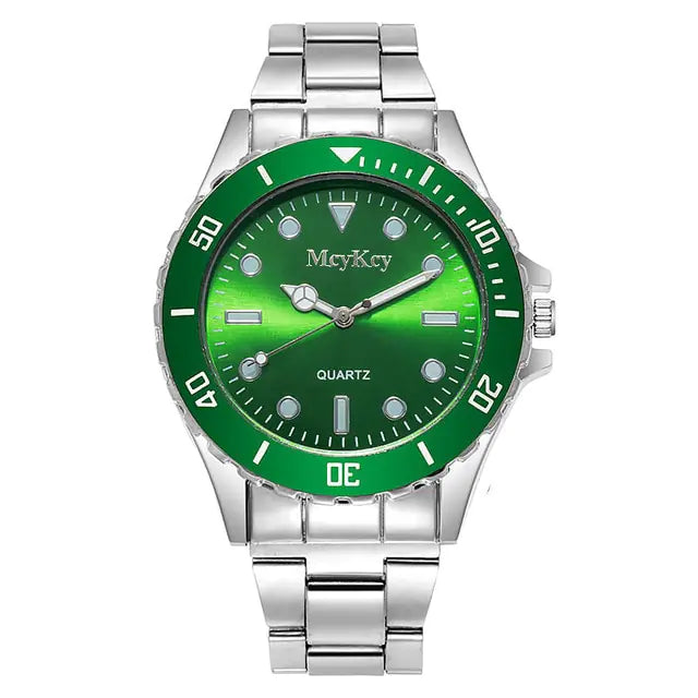 Black stainless steel men's fashion watch by Lamp Post with a sleek design and contemporary style.