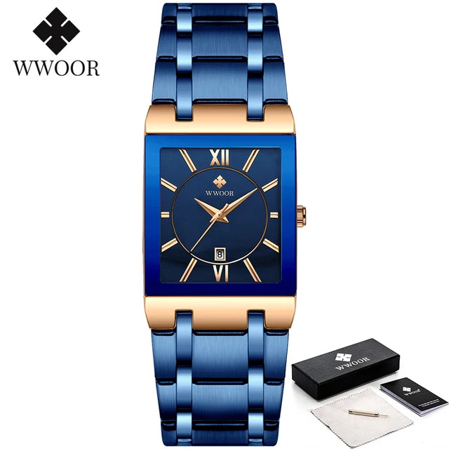 Gold quartz stainless steel men's watch by Lamp Post with a sleek design and metal band, perfect for stylish everyday wear.
