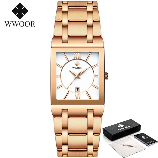 Lamp Post men's quartz stainless steel watch with gold-tone finish, featuring a sleek round dial and classic design.