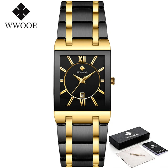 Gold stainless steel Quartz watch for men by Lamp Post, featuring a sleek design and classic watch face.