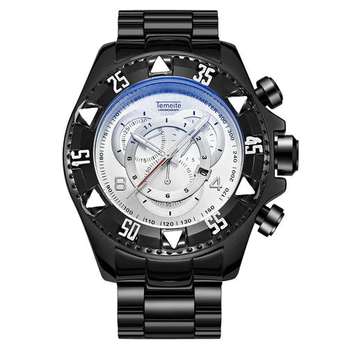 Three gold vintage men's quartz watches by Lamp Post featuring classic analog clock faces and stylish designs.