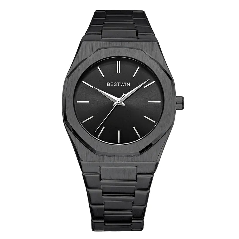 Gold and green stainless steel men's watch by Lamp Post featuring a sleek design and modern style.