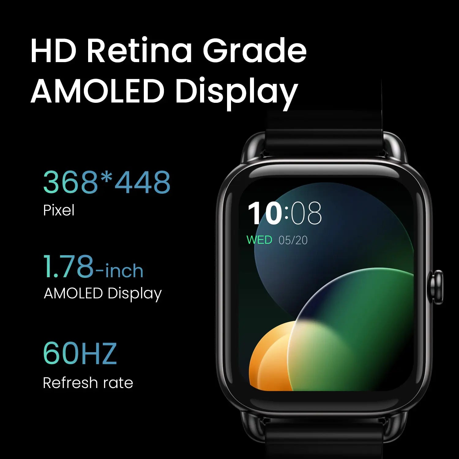 Gold AMOLED display smart watch for men and women by Lamp Post with magnetic strap, sleek design, and vibrant screen.