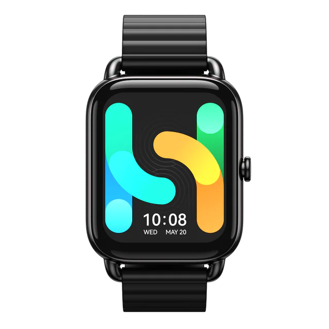 Gold AMOLED display smart watch by Lamp Post with magnetic strap, suitable for men and women, showing a modern watch face.