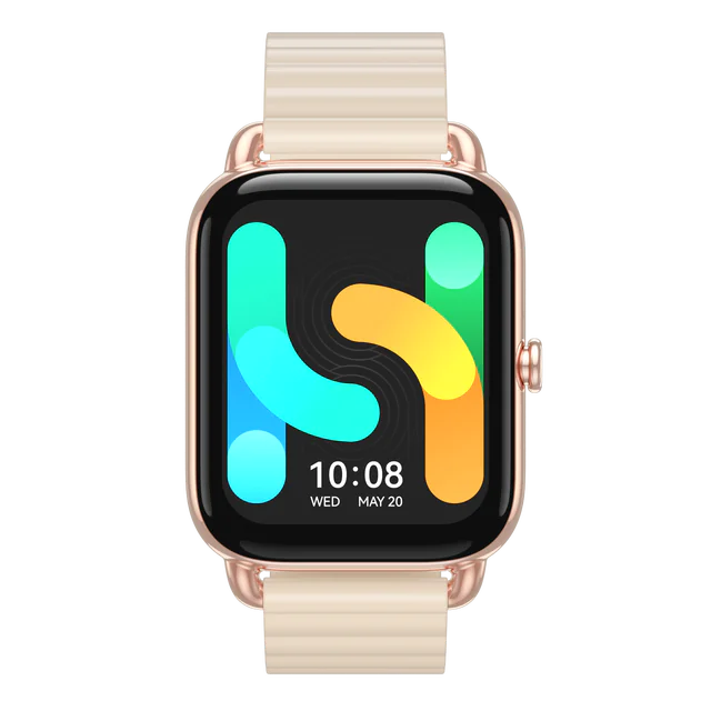 Gold AMOLED display smart watch by Lamp Post with magnetic strap, suitable for men and women, featuring a sleek modern design.
