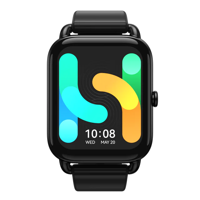 Gold AMOLED display smart watch by Lamp Post showing time and fitness stats on a magnetic strap watch for men and women.