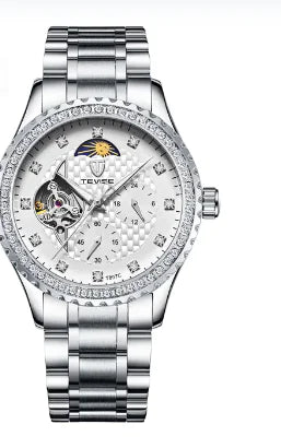 Luxury mechanical men's watch by Lamp Post featuring a gold and white dial, elegant design, and precise timekeeping.