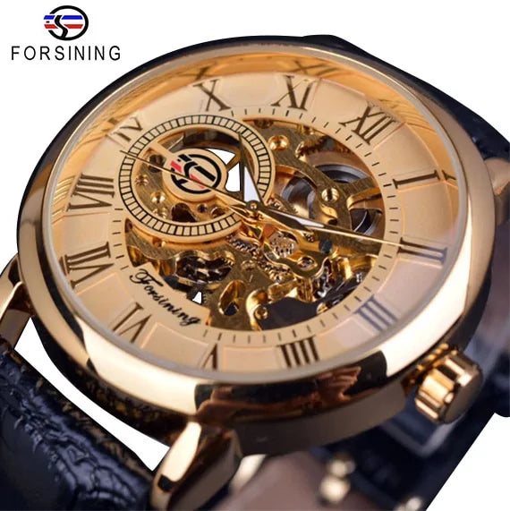 Golden Lamp Post designer watch with sleek design, featuring a stainless steel band and classic round dial.