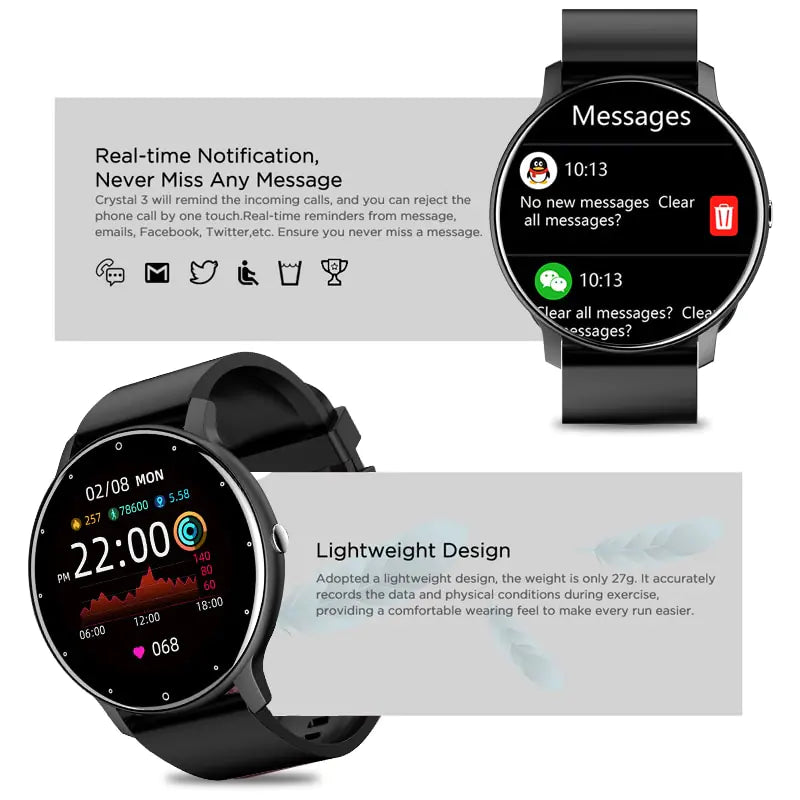 Pink Lamp Post smart watch for men with full touch screen, sport and fitness tracking features, stylish and modern design