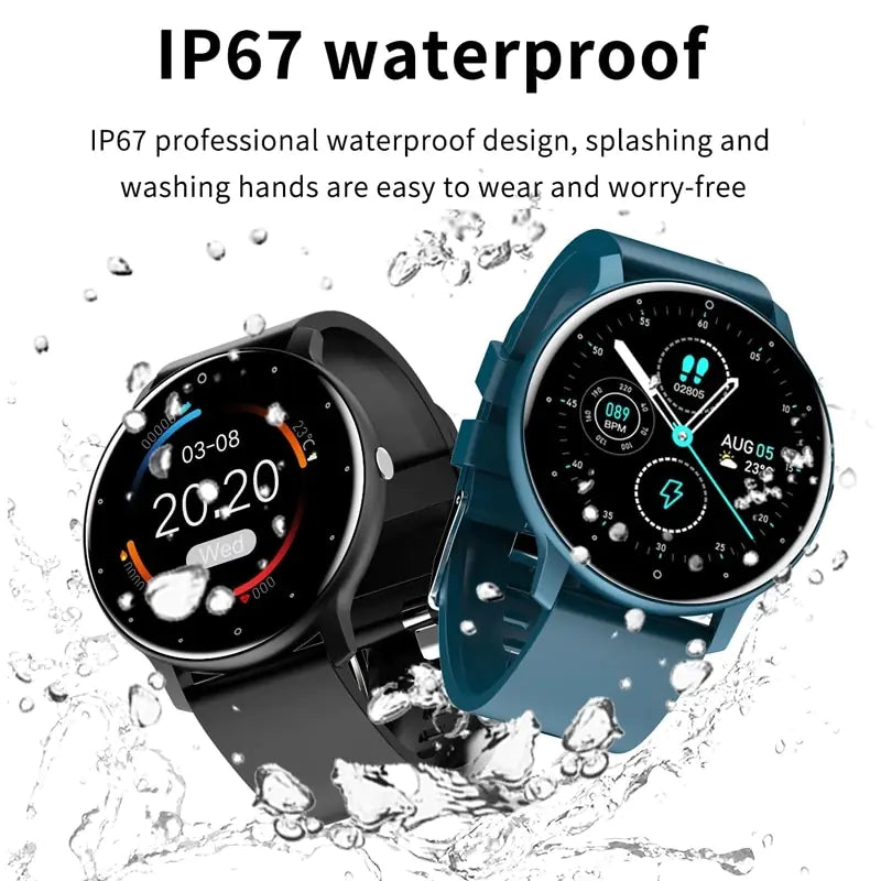 Pink Lamp Post smart watch for men with full touch screen, sport and fitness tracking features.