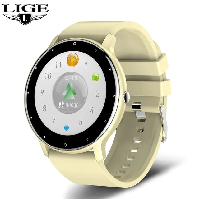 Pink Lamp Post smart watch for men with full touch screen, sport and fitness tracking features.