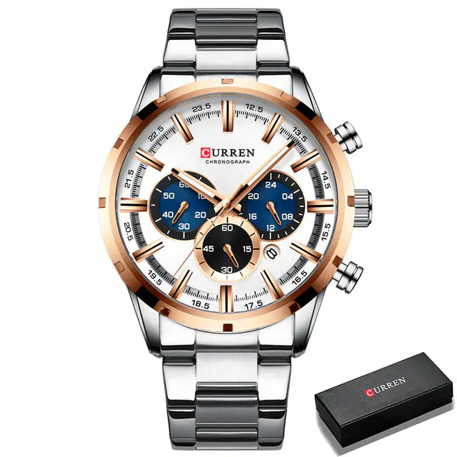 Rose gold and blue Lamp Post quartz watch with precise craftsmanship, stylish design, and durable build for everyday wear.
