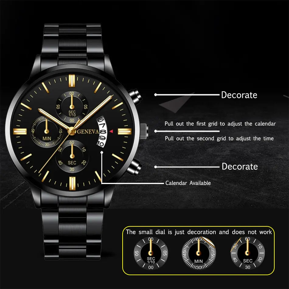 Men's stainless steel fashion watch by Lamp Post featuring a sleek design and classic watch face.