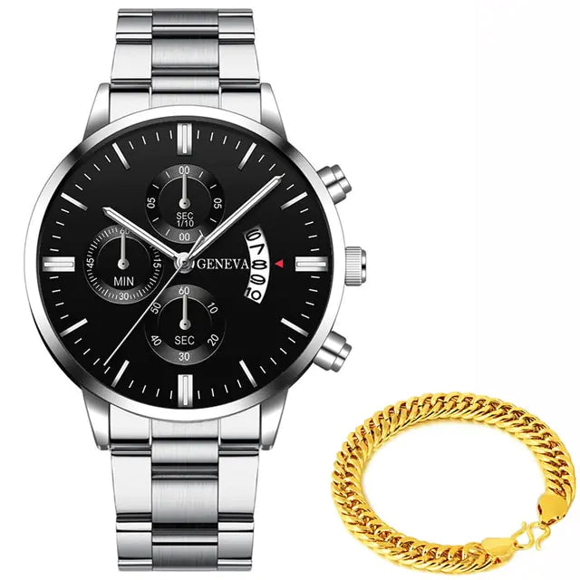 Men's stainless steel watch by Lamp Post featuring a sleek design and stylish watch face, perfect for fashion and everyday wear.