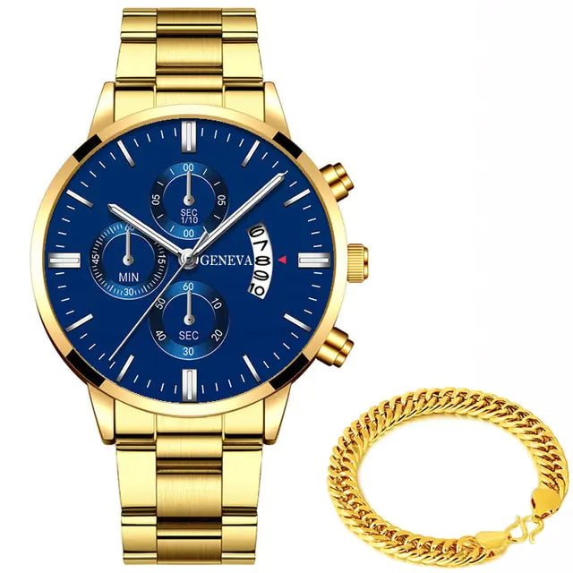 Fashion men's stainless steel watch by Lamp Post featuring a sleek design and metallic band.