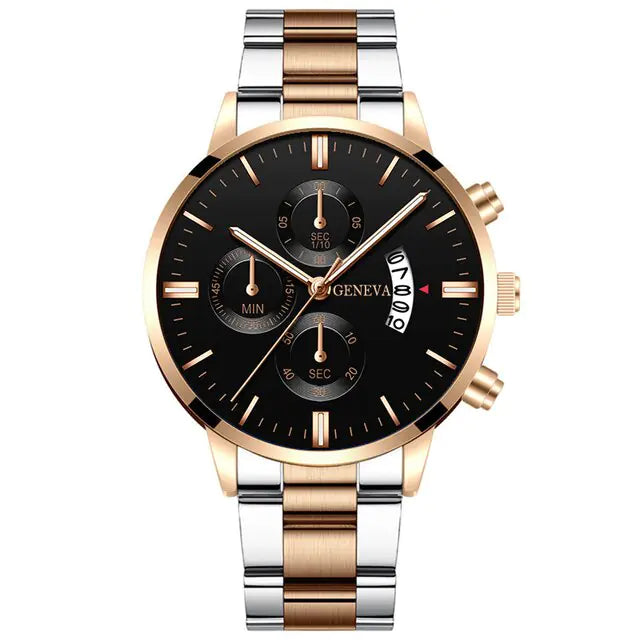 Fashion men's stainless steel watch by Lamp Post featuring a sleek design and classic watch face with metal band.