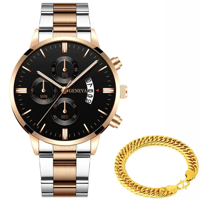Men's stainless steel watch by Lamp Post featuring a sleek design and stylish watch face, perfect for fashion-forward occasions.