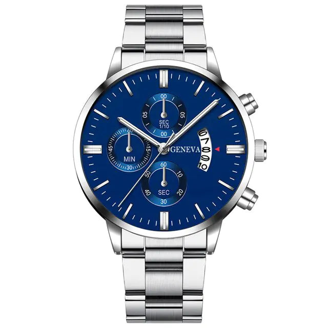 Fashion men's stainless steel watch by Lamp Post with a sleek, modern design and a stylish metal bracelet.