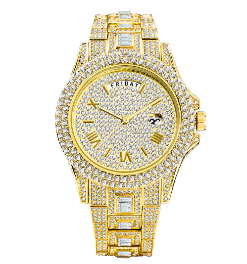 Luxury gold men's watch by Lamp Post featuring a sleek gold dial and classic design, perfect for stylish occasions.