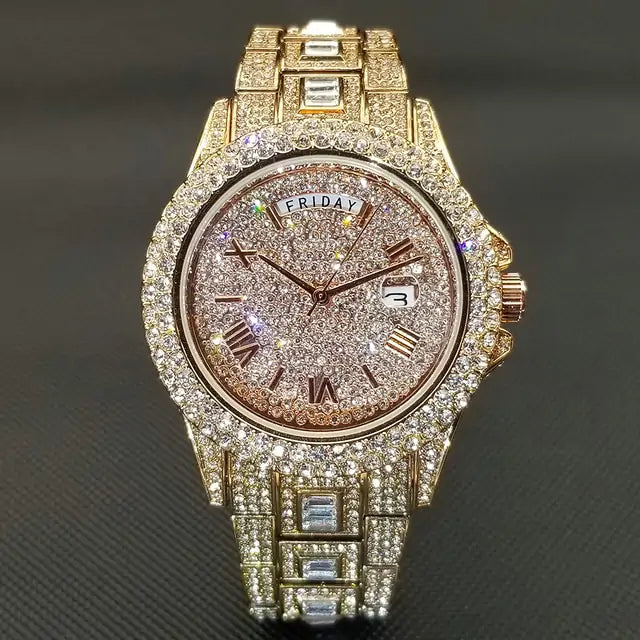 Luxury men's diamond watch by Lamp Post, showcasing a stylish, high-end men's watch with diamond accents and elegant design.