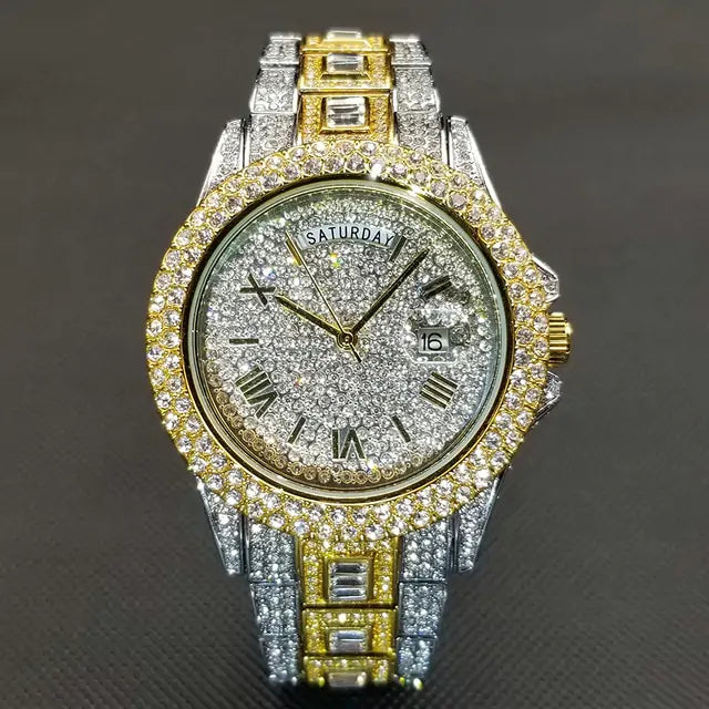 Luxury men's diamond watch by Lamp Post featuring a rose-tone dial and elegant design, perfect for sophisticated style.