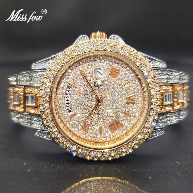 Rose gold silver men's luxury watch by Lamp Post with a sleek design, perfect for birthday gift or stylish daily wear.