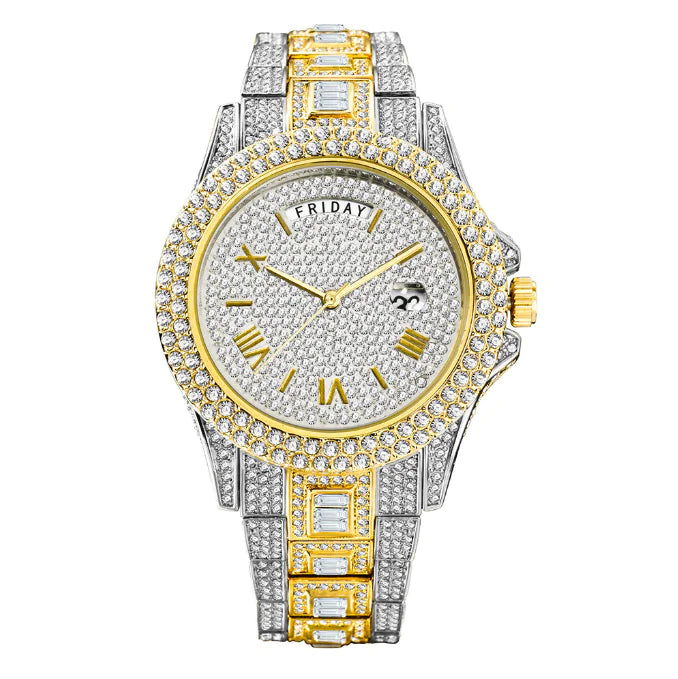 Rose gold luxury silver men's watch by Lamp Post, stylish and elegant for gifting or everyday wear.