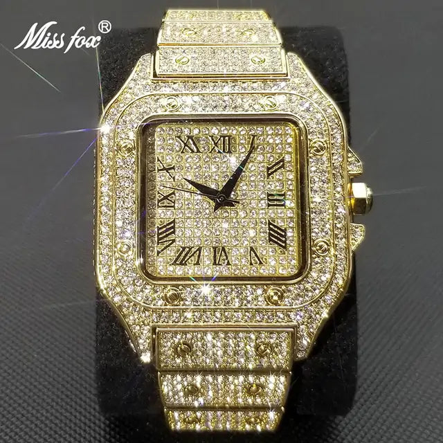 Lamp Post MissFOX Ice Out men's watch with silver band and sleek design, showcasing the stylish watch face and strap.