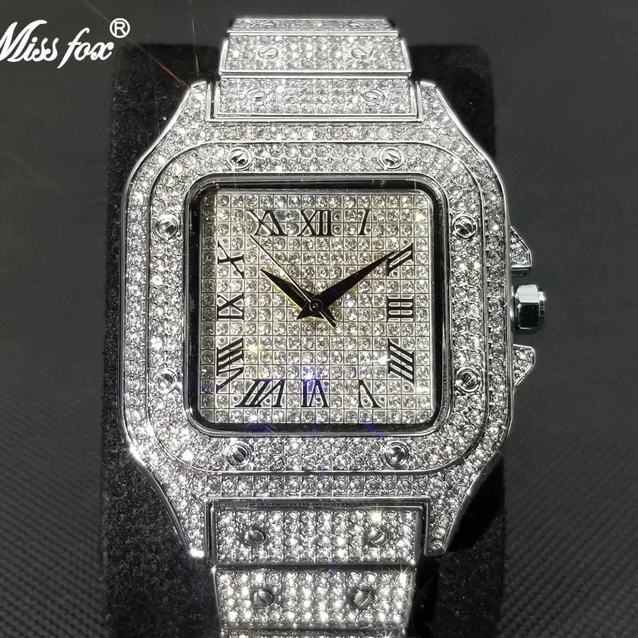 Silver square men's watch by Lamp Post featuring a sleek design, ideal as a luxury gift for a boyfriend.