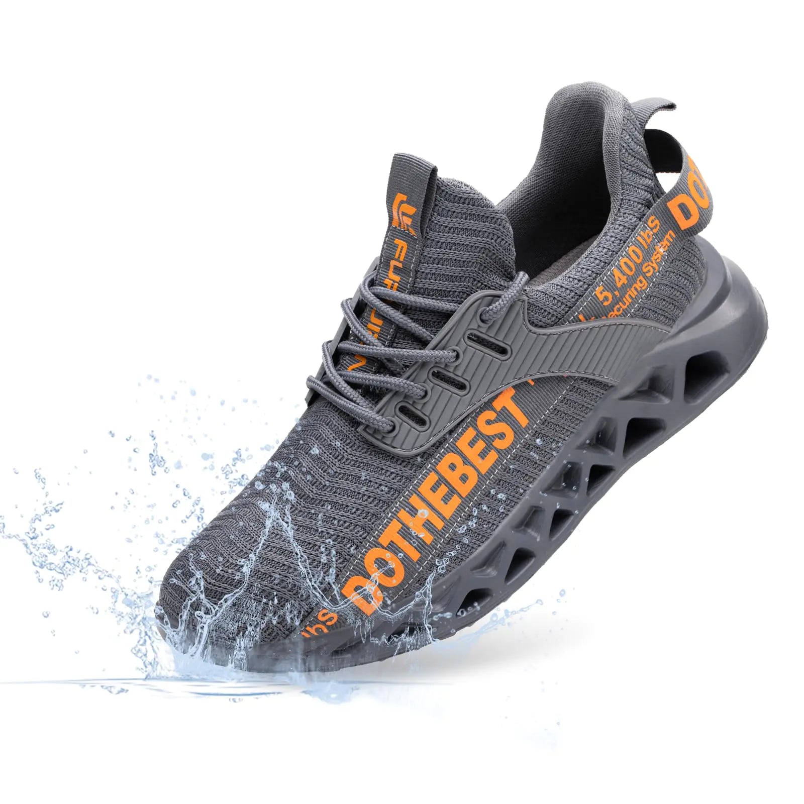 Lightweight waterproof grey sneakers for women by Lamp Post, featuring a versatile design and multiple color options.