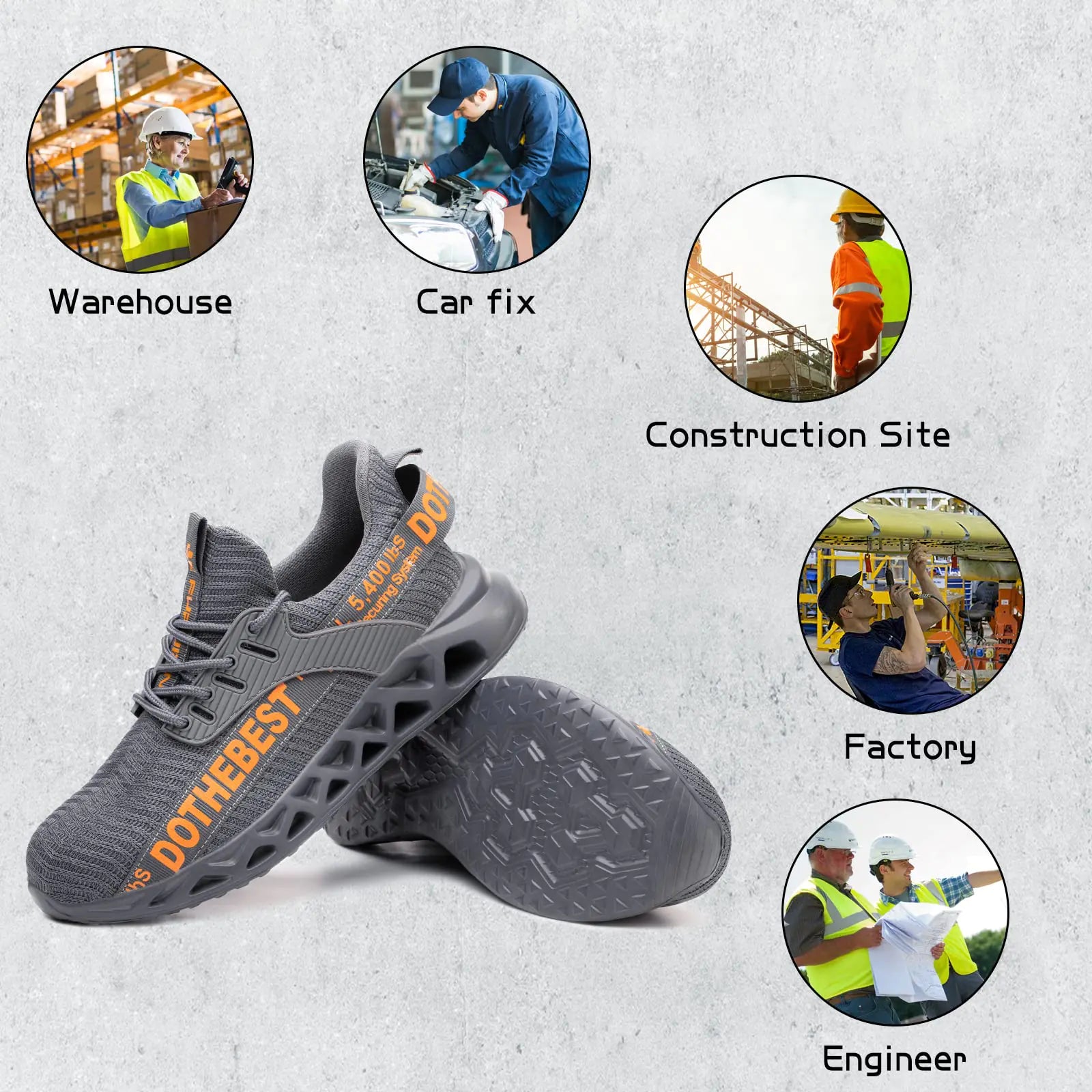 Gray waterproof women's sneakers by Lamp Post, lightweight shoes with multiple color options, designed for comfort and style.
