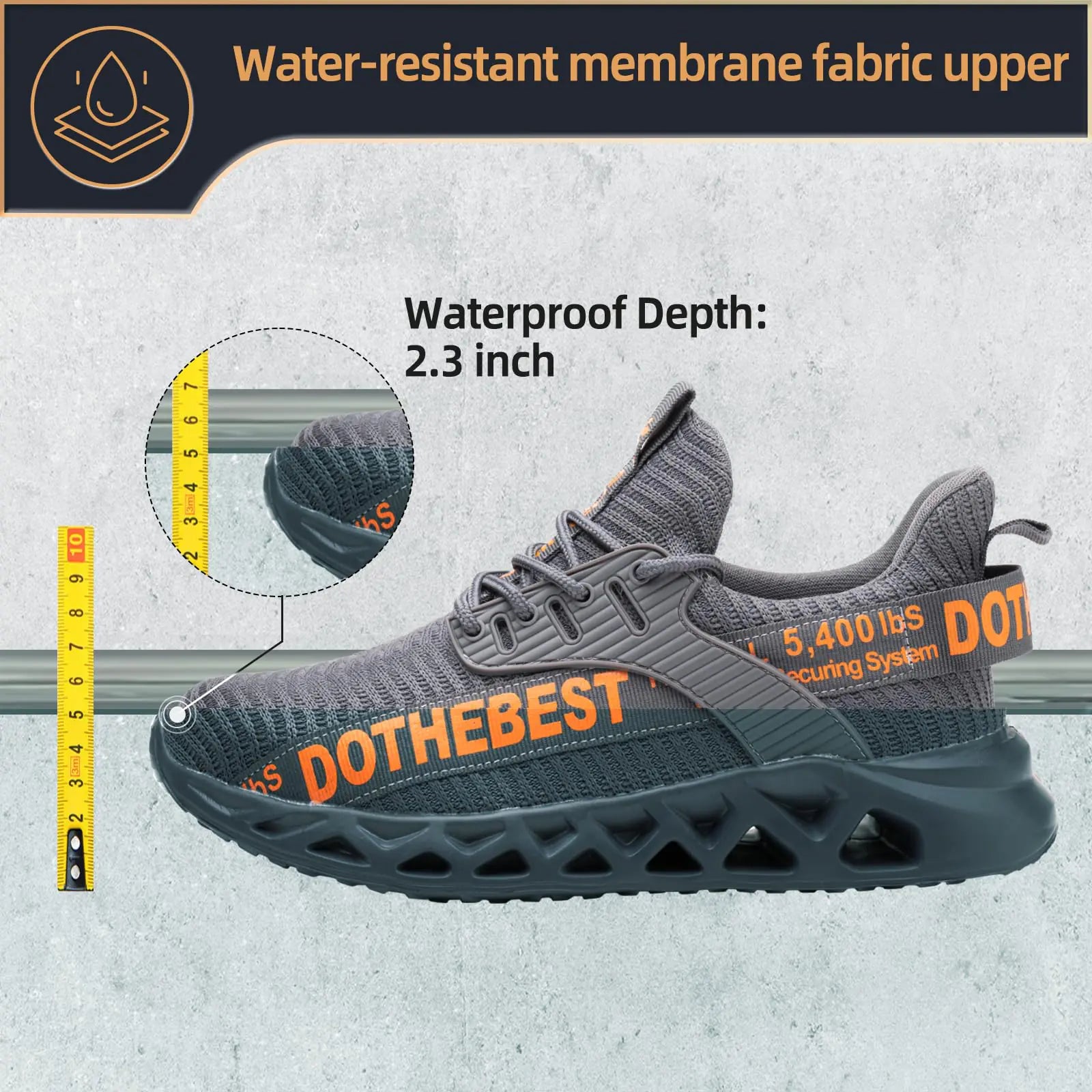 Lightweight women's sneakers by Lamp Post in waterproof grey with multiple color options, casual athletic footwear for women.