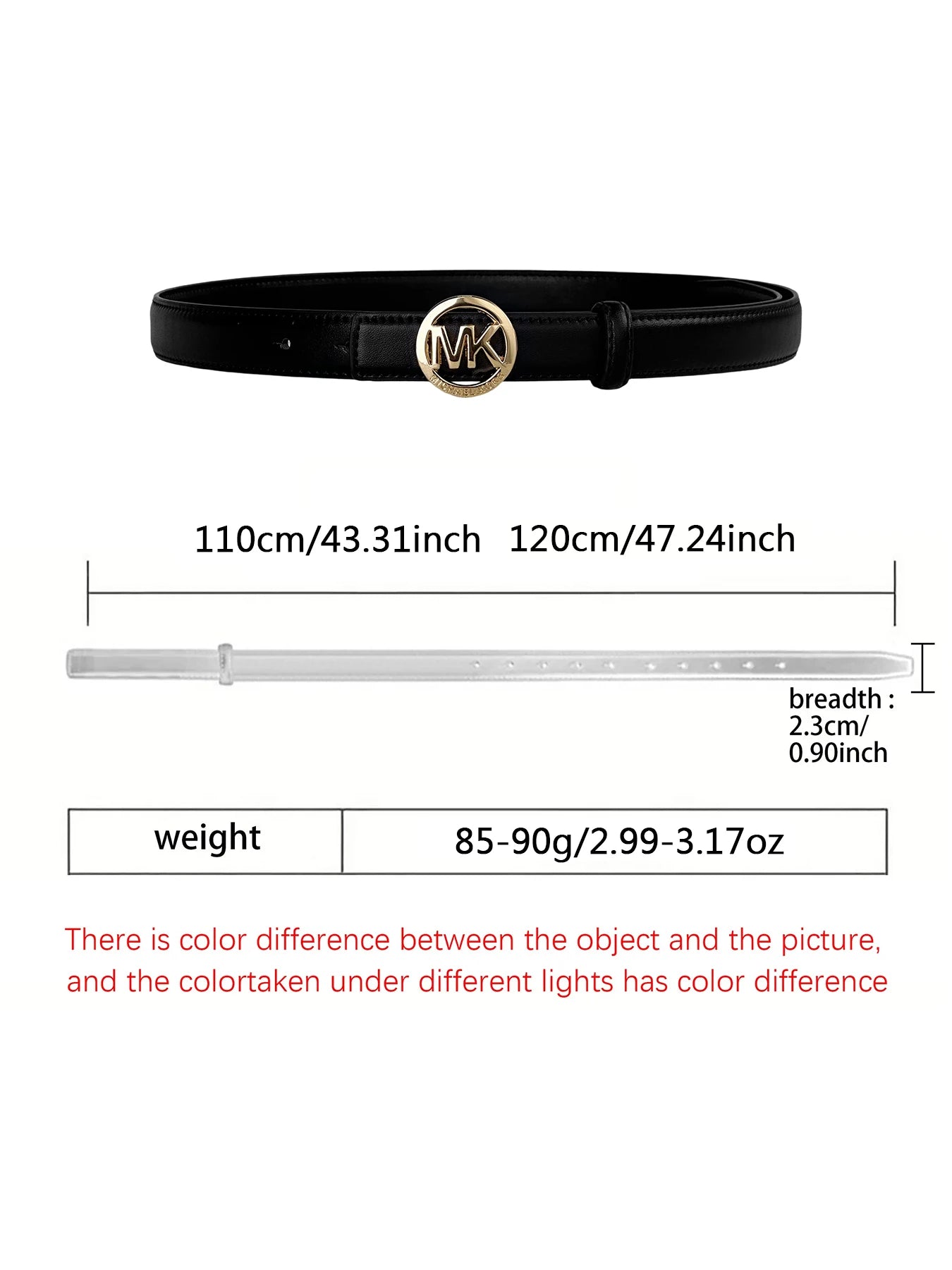 Elegant women's letter buckle belt by Lamp Post featuring premium textured leather and modern style, displayed on a white background.